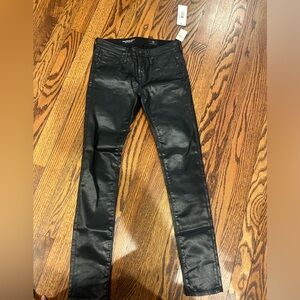 New! AG jeans black leather pants
